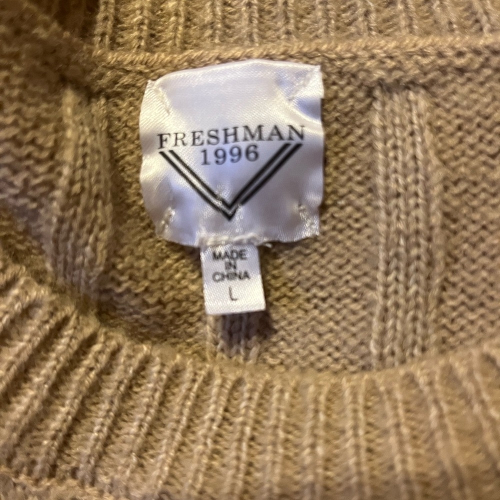 Beige distressed sweater